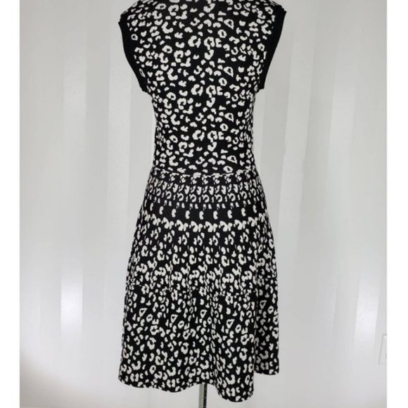 Rebecca Taylor Women Animal Print Round Neck Dress Black Sz S #102 - Picture 5 of 12